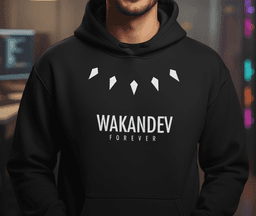 Hoodie Wakanda - Negro (Frontal)
